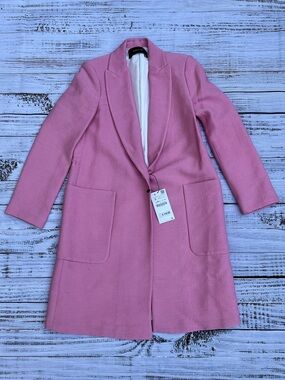 Zara Pink Open-Front Longline Trench Coat